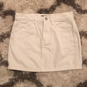 Forever 21 white denim mini skirt